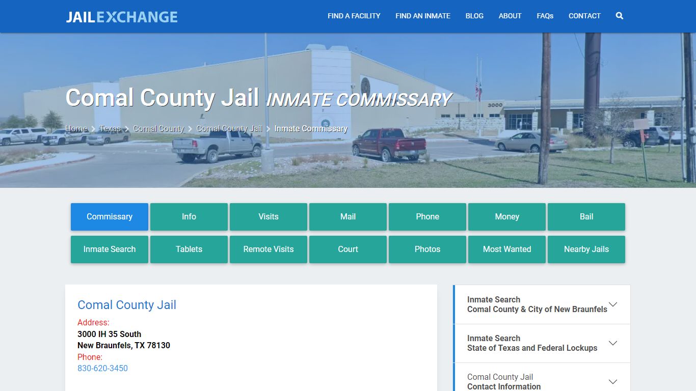 Inmate Commissary, Care Packs - Comal County Jail, TX