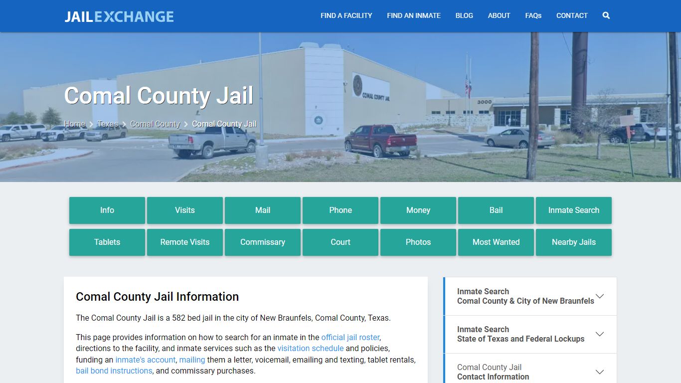 Comal County Jail, TX Inmate Search, Information